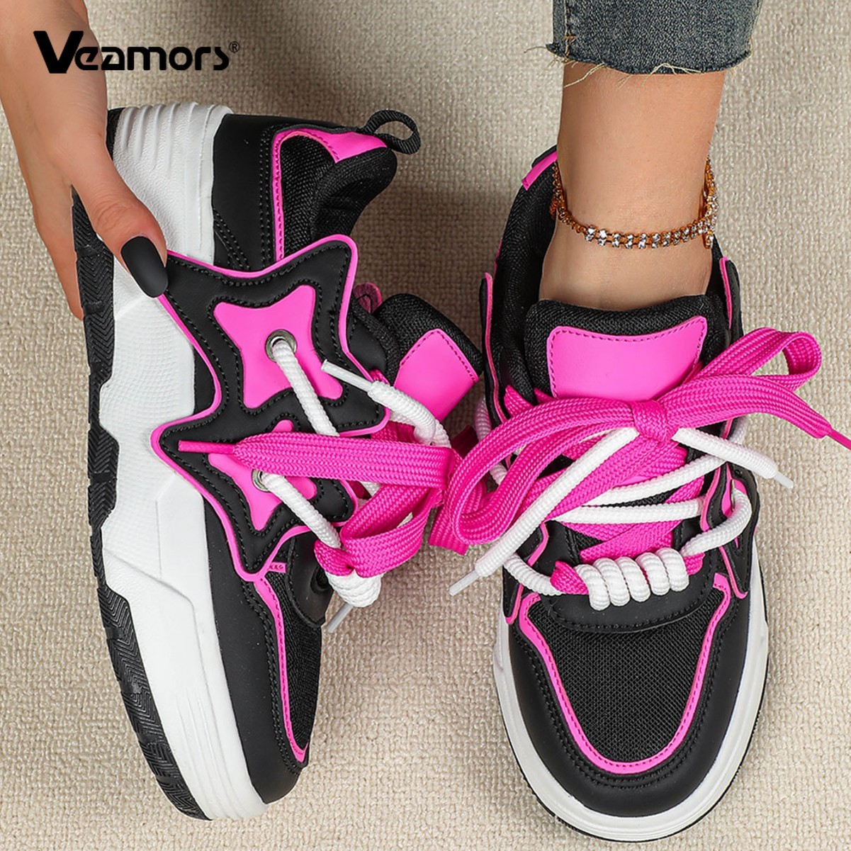 Women Shoes Size Chart - Trendy Platform Sneakers Women Chunky Shoes