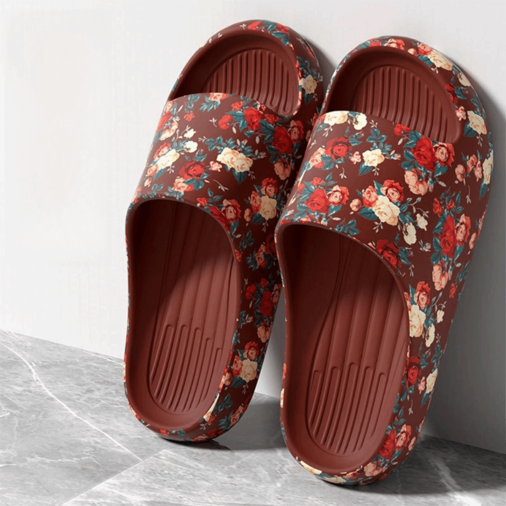Women'S Shoes Everyday - Fashion Floral Printed Slippers Thick Sole