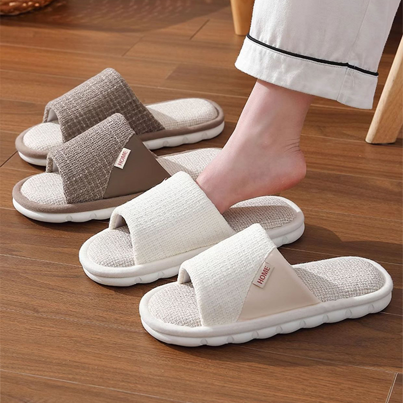 Women'S Shoes To Men'S Size - Linen Slippers Women And Men Household