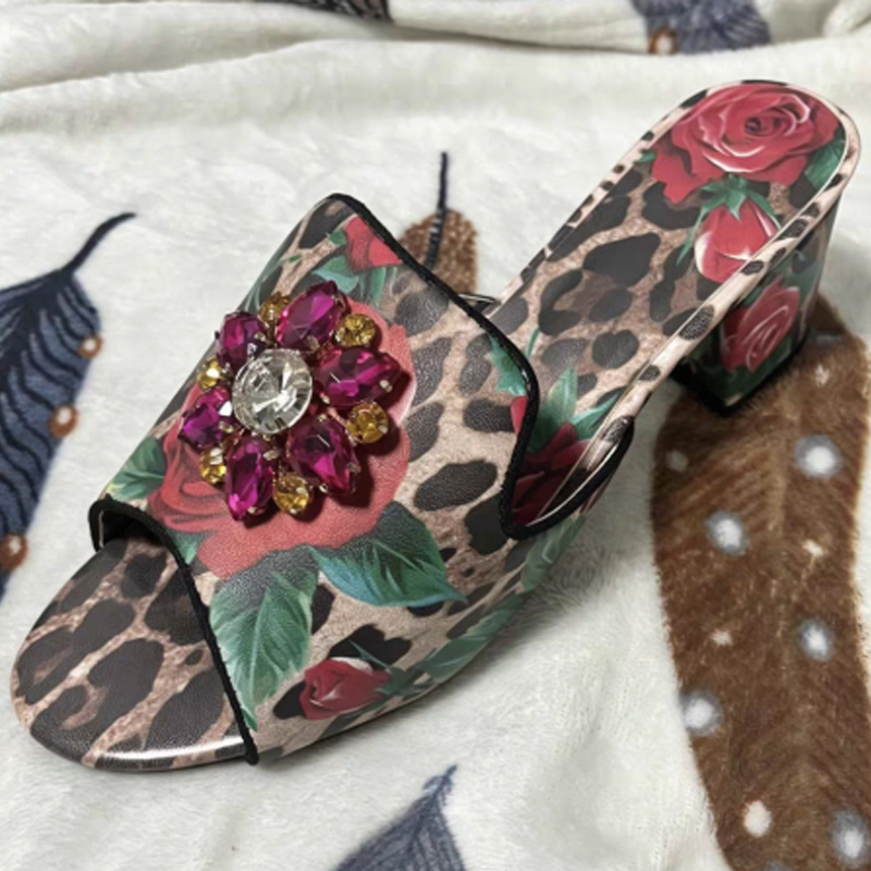 Leopard Rose Print Rhinestone  - Leopard Print Heels 리뷰 및 가격