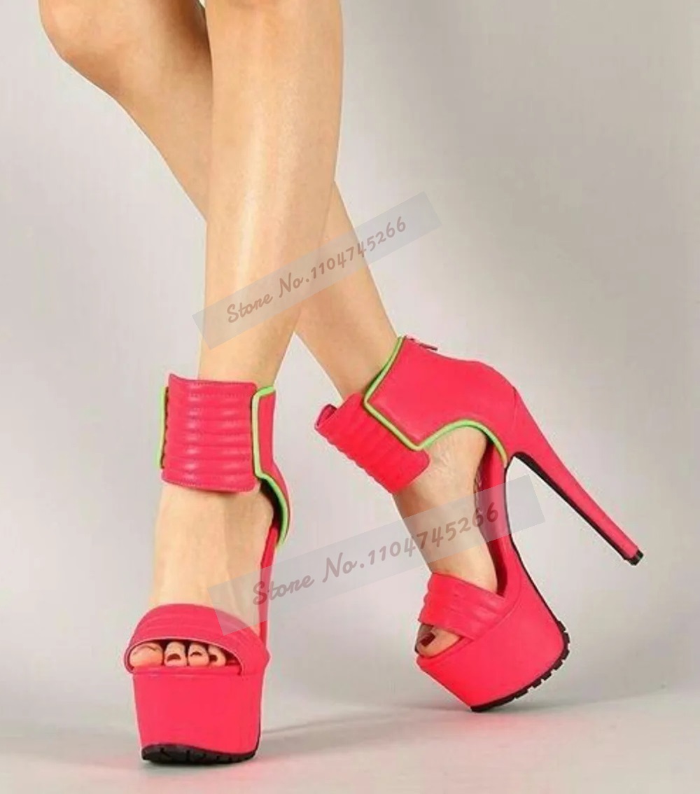 Rose Red Matte Leather Striped - Wide Fit Heels 리뷰 및 가격