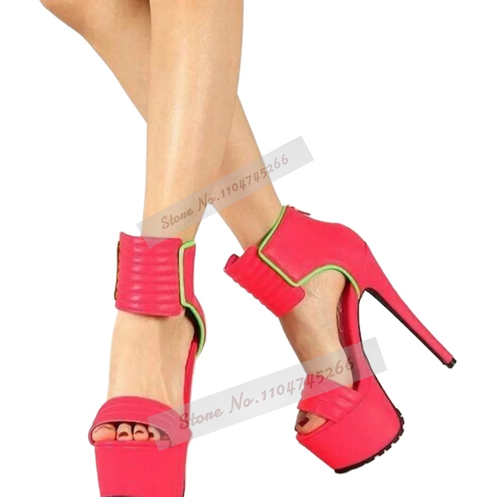 Rose Red Matte Leather Striped - Wide Fit Heels 리뷰 및 가격