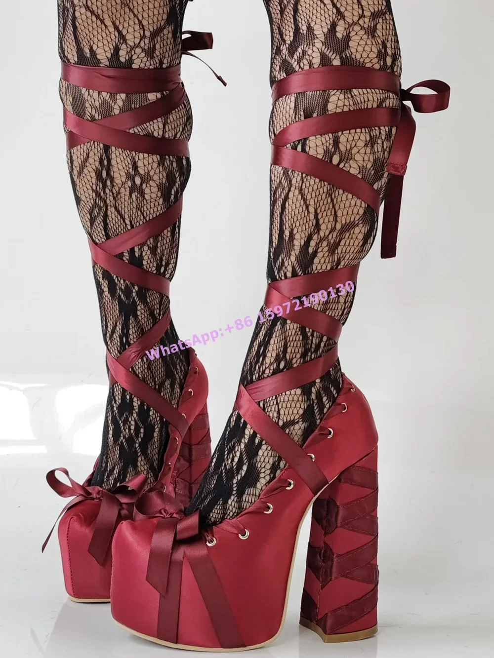 Red Satin Ribbon Platform Pump - Ribbon Tie Heel 리뷰 및 가격