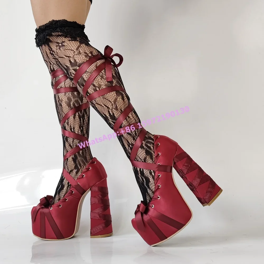 Red Satin Ribbon Platform Pump - Ribbon Tie Heel 리뷰 및 가격