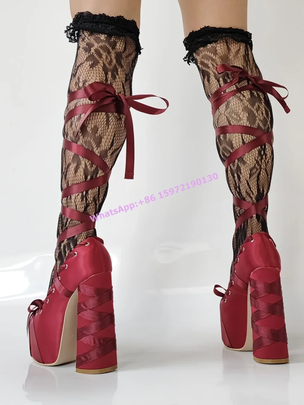 Red Satin Ribbon Platform Pump - Ribbon Tie Heel 리뷰 및 가격