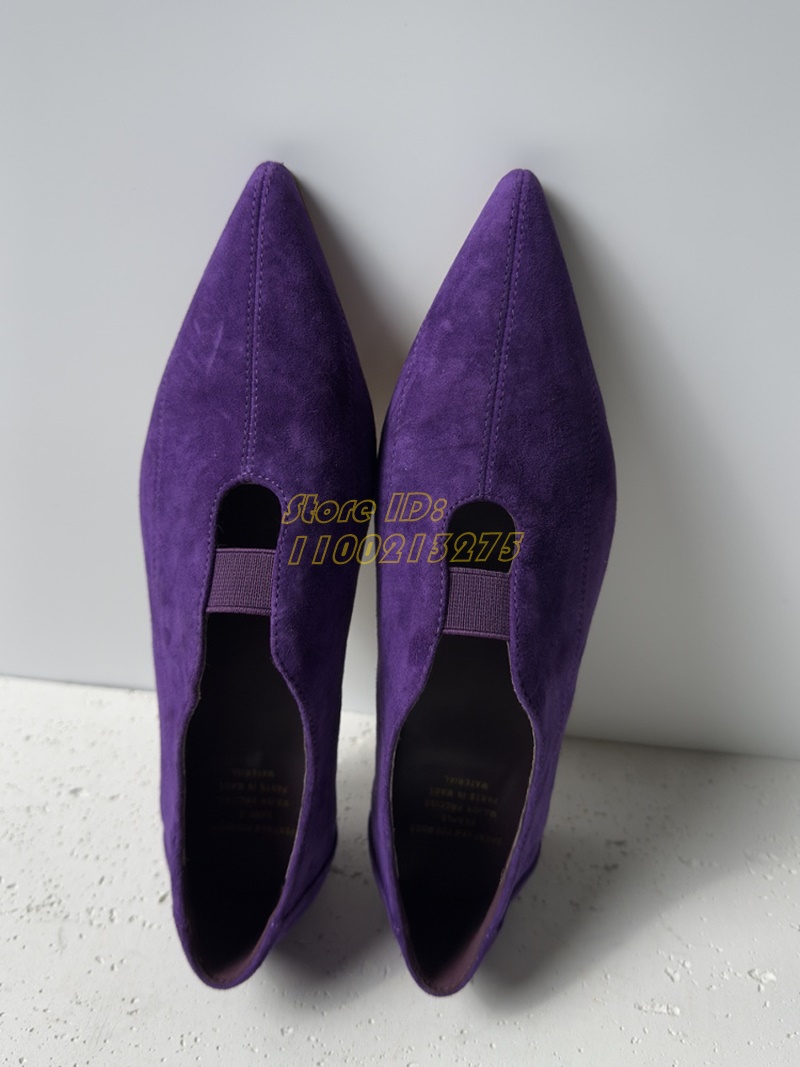 Purple Suede Pointy Toe Pumps  - Women Shoes Winter 리뷰 및 가격