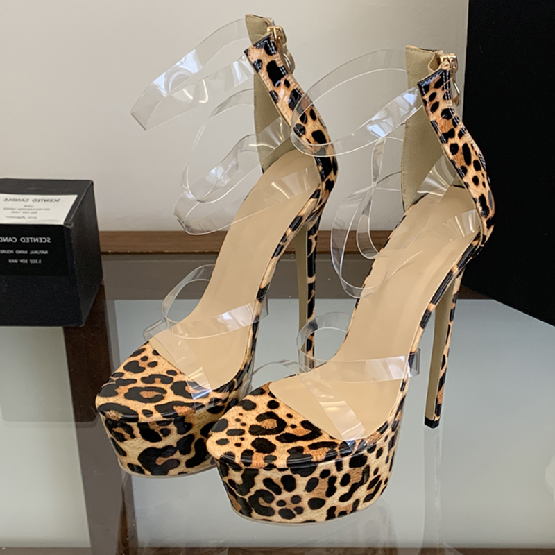Eilyken PVC Transparent Thin H - Leopard Print Heels 리뷰 및 가격