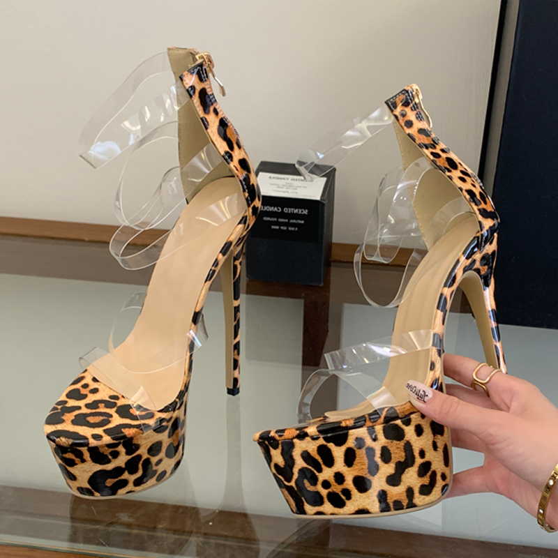 Eilyken PVC Transparent Thin H - Leopard Print Heels 리뷰 및 가격