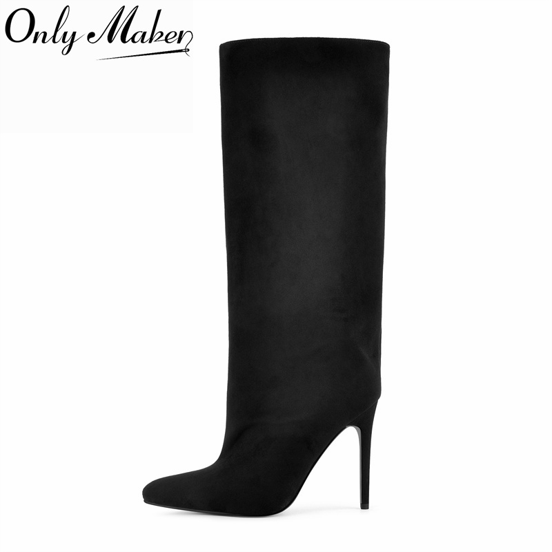 Onlymaker Black Faux Suede Kne - Wide Fit Heels 리뷰 및 가격