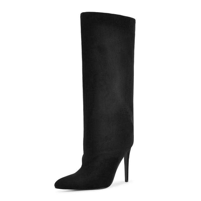 Onlymaker Black Faux Suede Kne - Wide Fit Heels 리뷰 및 가격