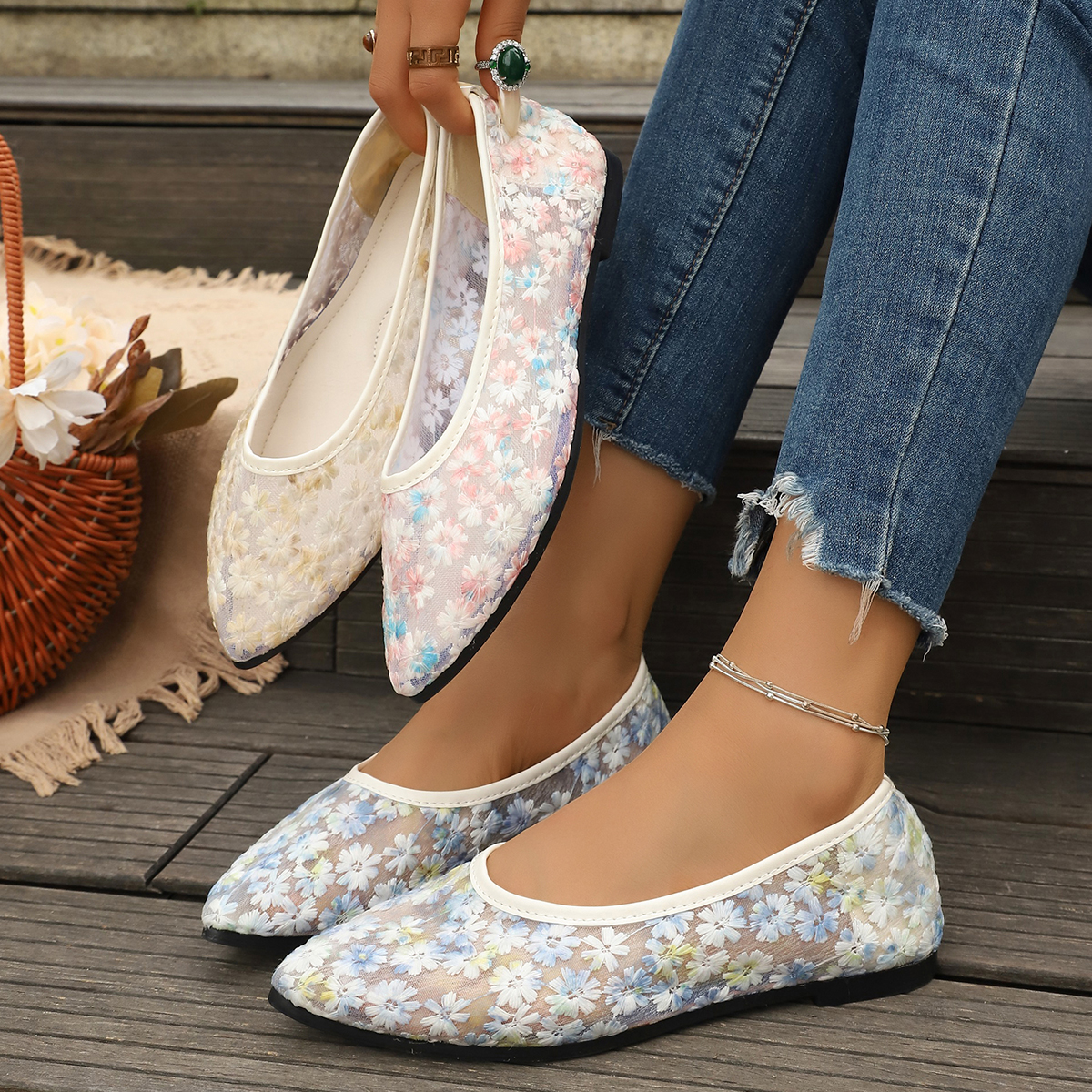 Summer Elegant Flower Low Heel - Women'S Shoes Everyday 리뷰 및 가격