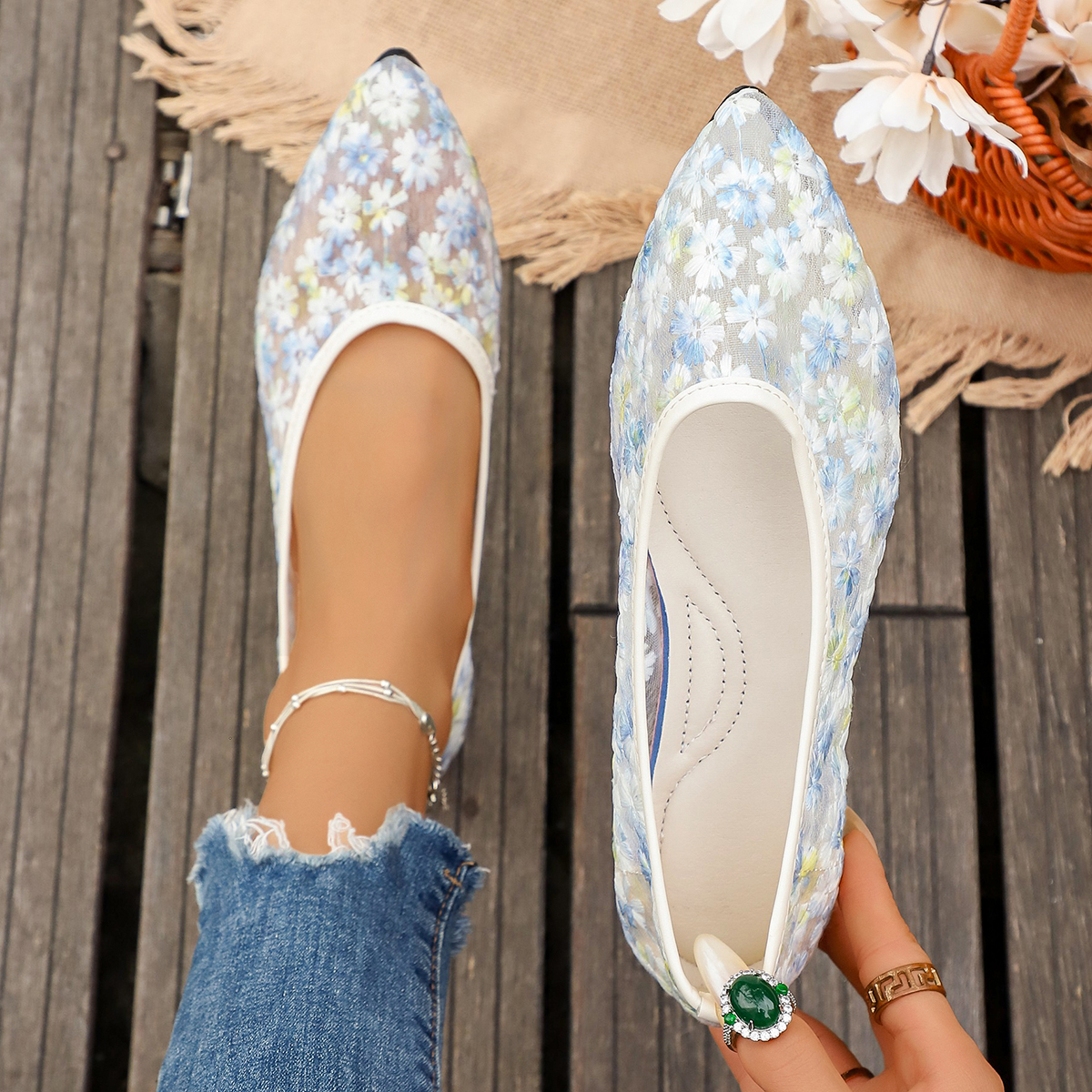 Summer Elegant Flower Low Heel - Women'S Shoes Everyday 리뷰 및 가격
