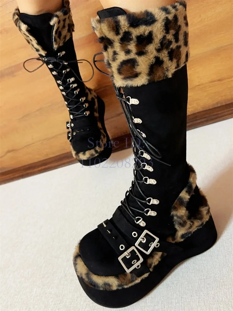 Leopard Fur Knee-high Boots So - Women Shoes Size Chart 리뷰 및 가격