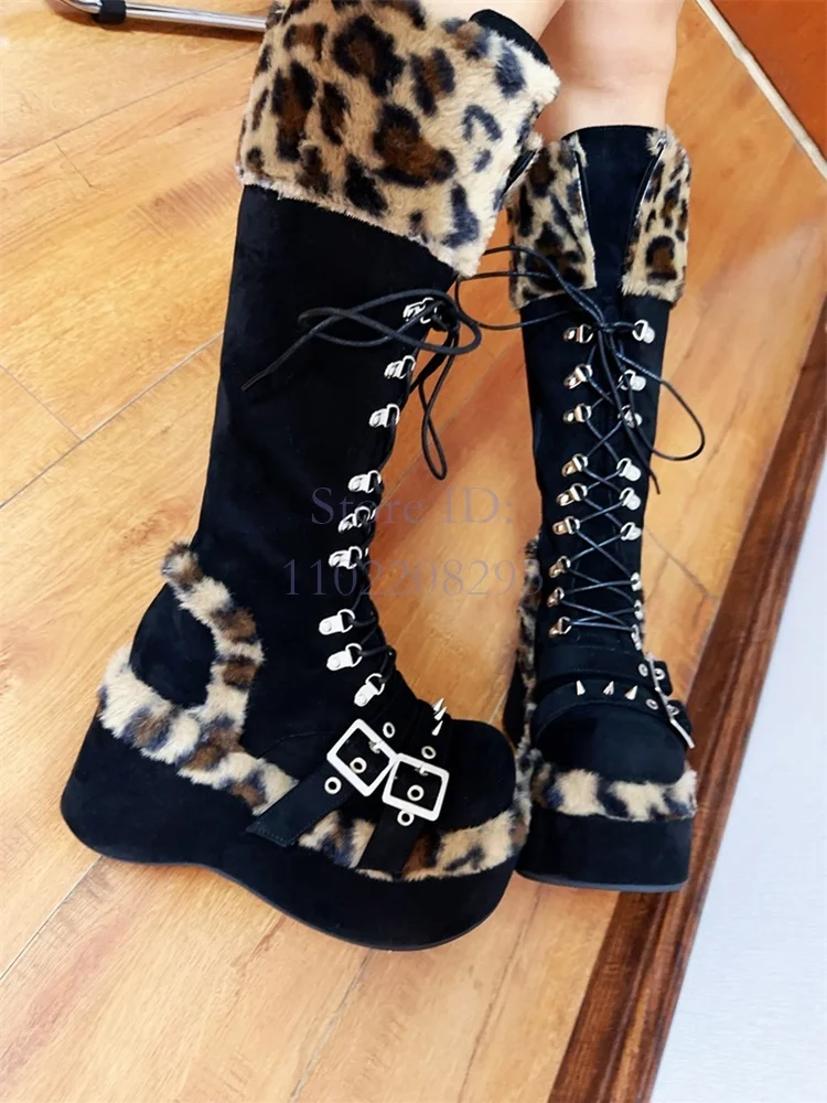 Leopard Fur Knee-high Boots So - Women Shoes Size Chart 리뷰 및 가격