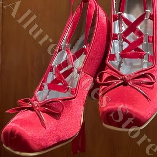 Women Ballet Flats Y2K Satin R - Ribbon Tie Heel 리뷰 및 가격