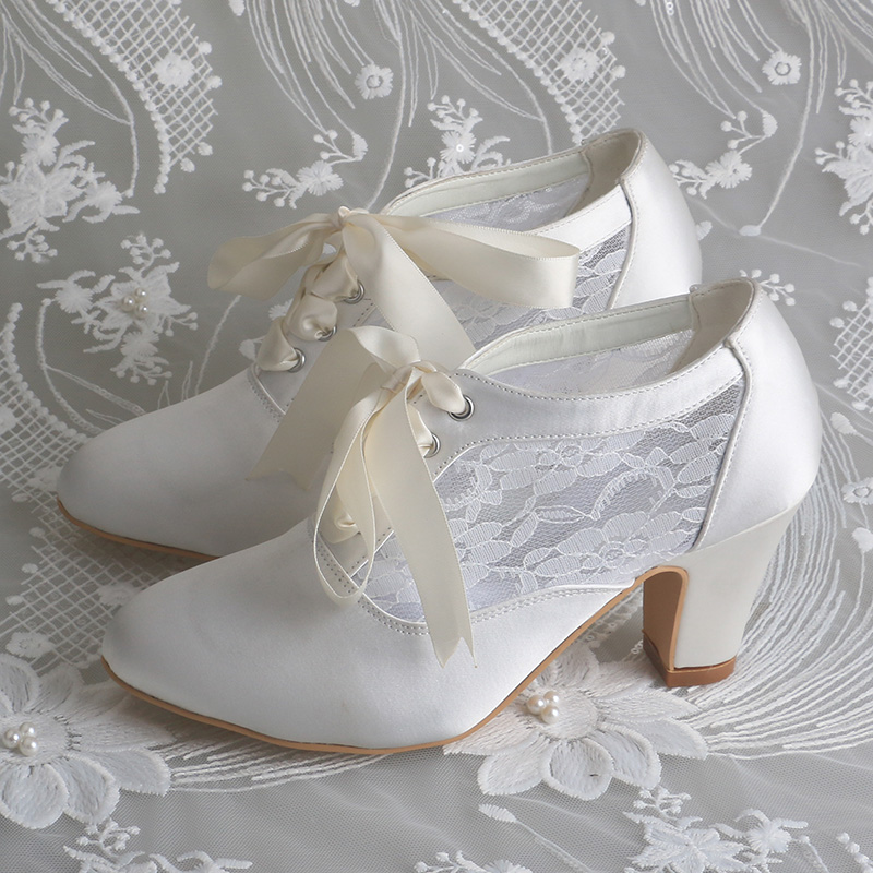 Customized Block Heels Bridal  - Ribbon Tie Heel 리뷰 및 가격