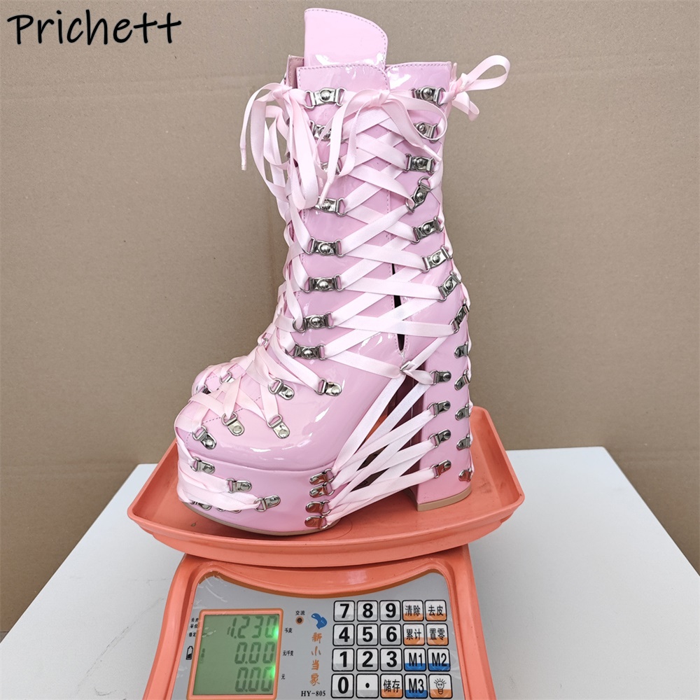 Black Pink Cross Tied Ankle Bo - Ribbon Tie Heel 리뷰 및 가격