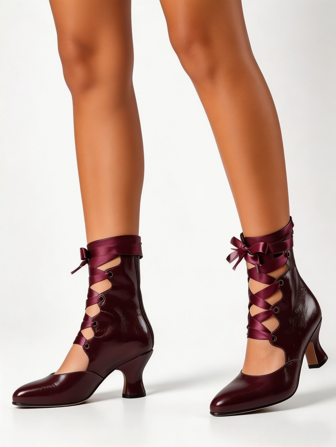 Gothic Lace Up High Heels For  - Ribbon Tie Heel 리뷰 및 가격