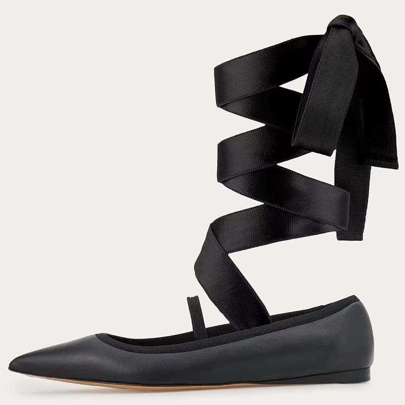 Women Ballet Flat Shoes Child  - Ribbon Tie Heel 리뷰 및 가격