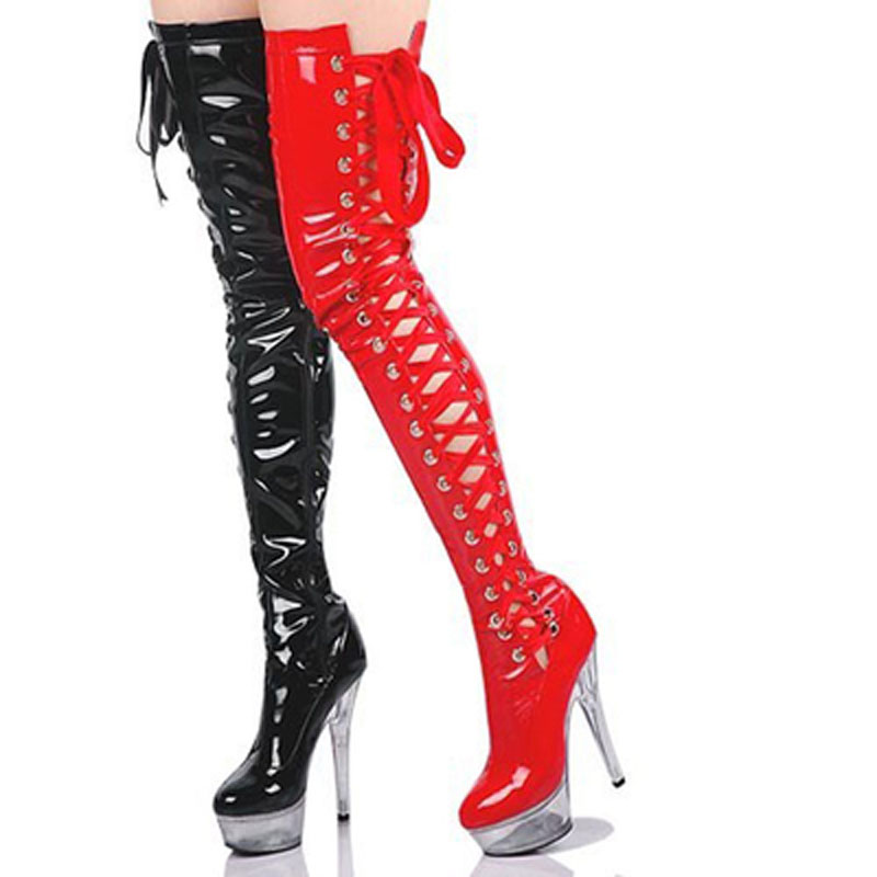 Pink patent leather transparen - Ribbon Tie Heel 리뷰 및 가격