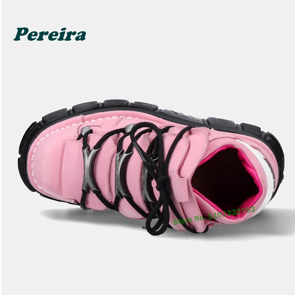 Pink Metallic Rock Ankle Boots - Women Shoes Size Chart 리뷰 및 가격