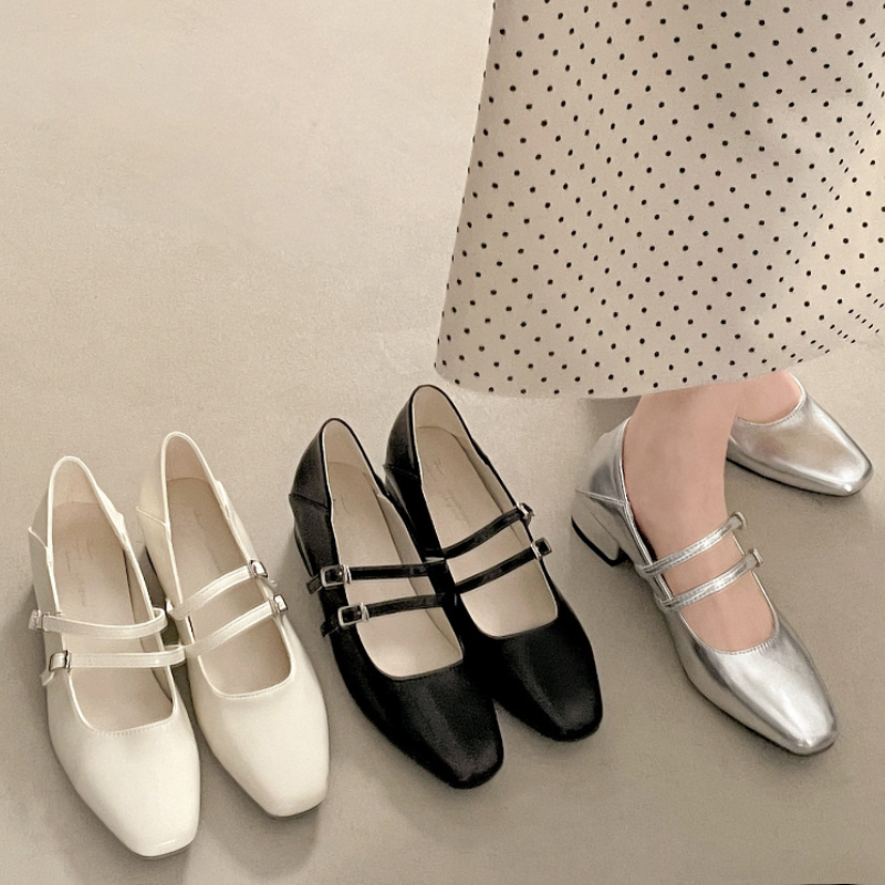 Square Toe Low Heel Women Silv - Women Shoes Heels 리뷰 및 가격