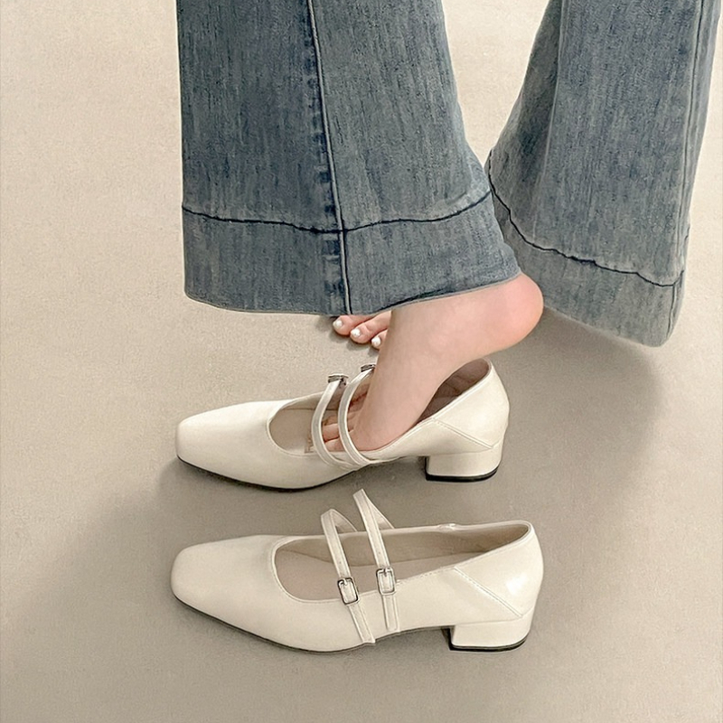 Square Toe Low Heel Women Silv - Women Shoes Heels 리뷰 및 가격