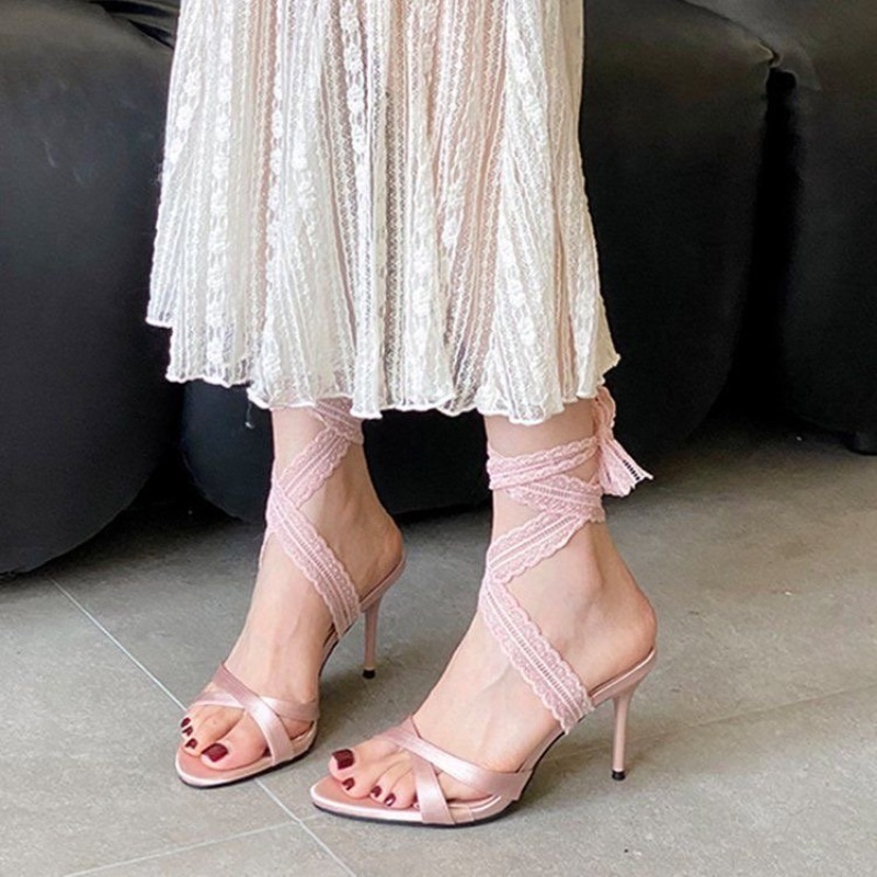 Elegant Women High Heels Sanda - Ribbon Tie Heel 리뷰 및 가격