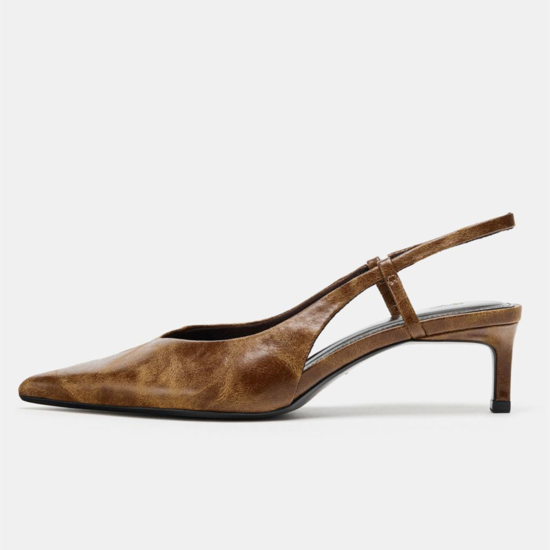 Retro Brown Kitten Heel Design - Women Shoes Brown Colour 리뷰 및 가격