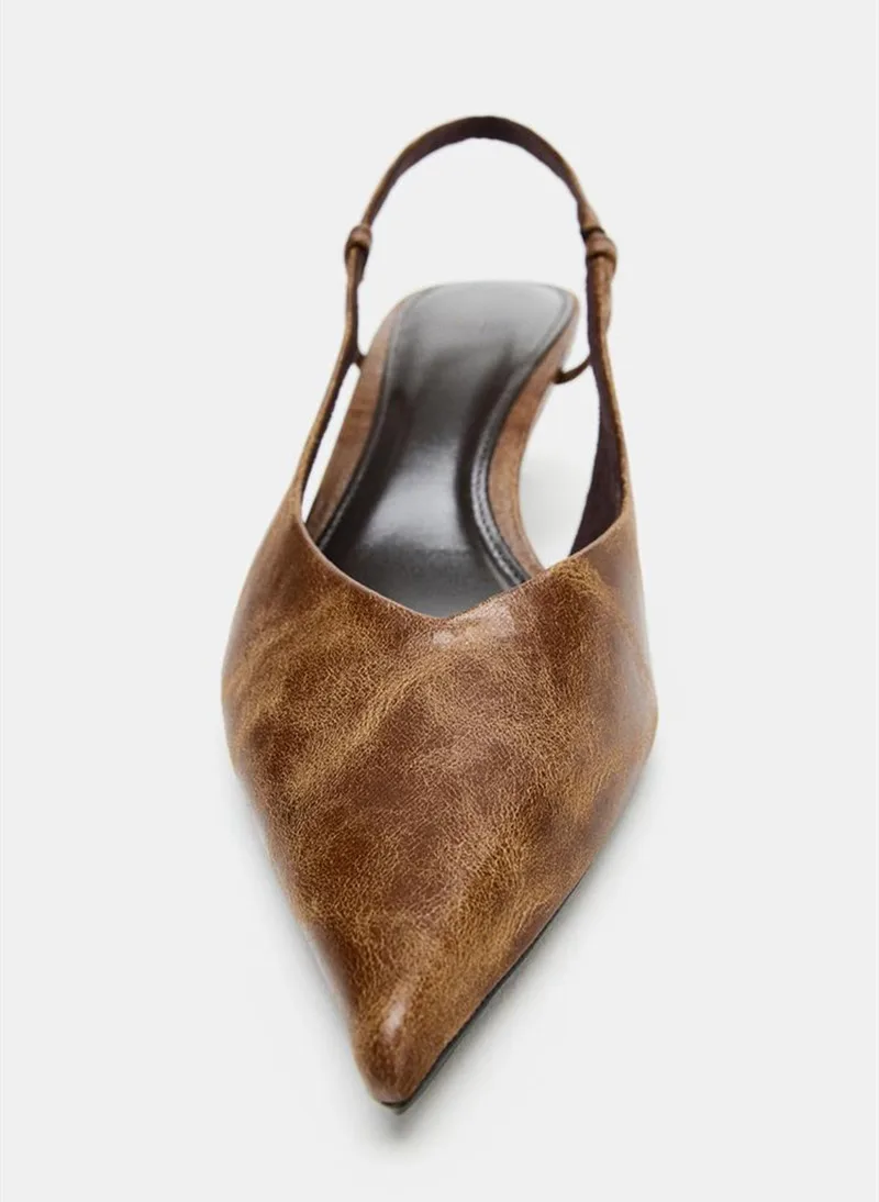 Retro Brown Kitten Heel Design - Women Shoes Brown Colour 리뷰 및 가격